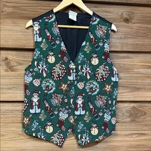 90s Christmas Tapestry Vest